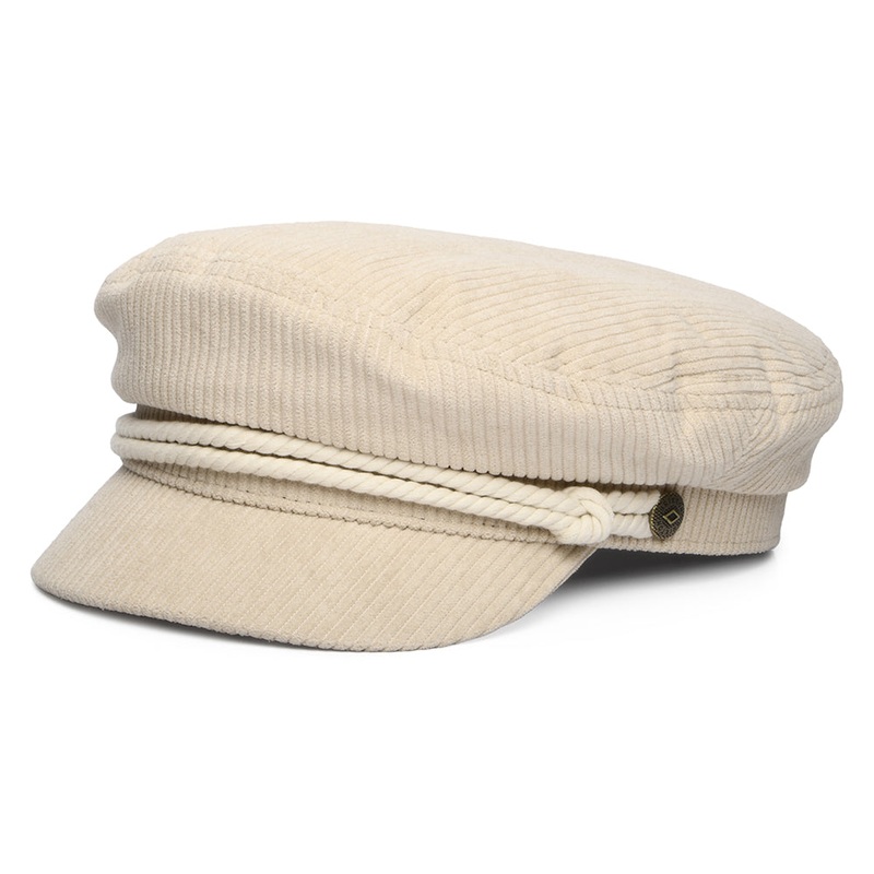 Brixton Hats Corduroy Fiddler Cap – Cream Small-56cm