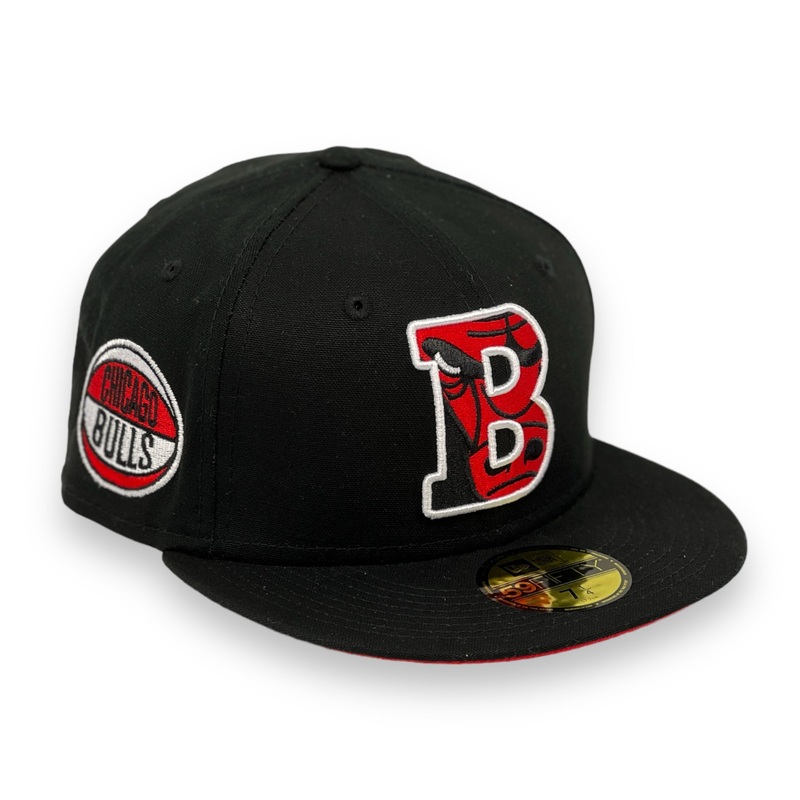 CHICAGO BULLS (BLACK) 59FIFTY NEW ERA FITTED (RED UNDER VISOR) 67/8