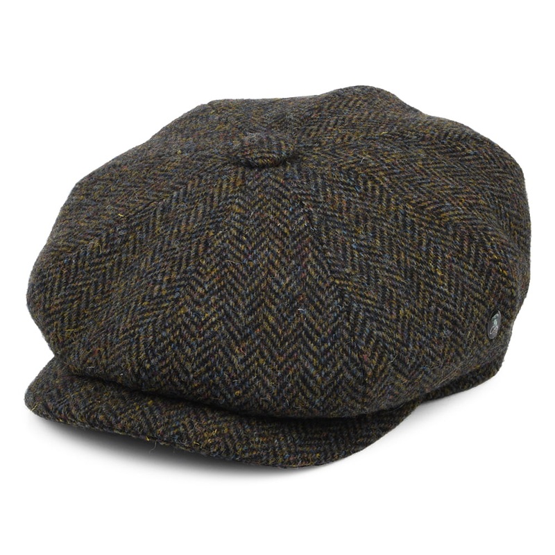 City Sport HARRIS TWEED Marl Deep Fit Newsboy Cap – Forest-Navy 55