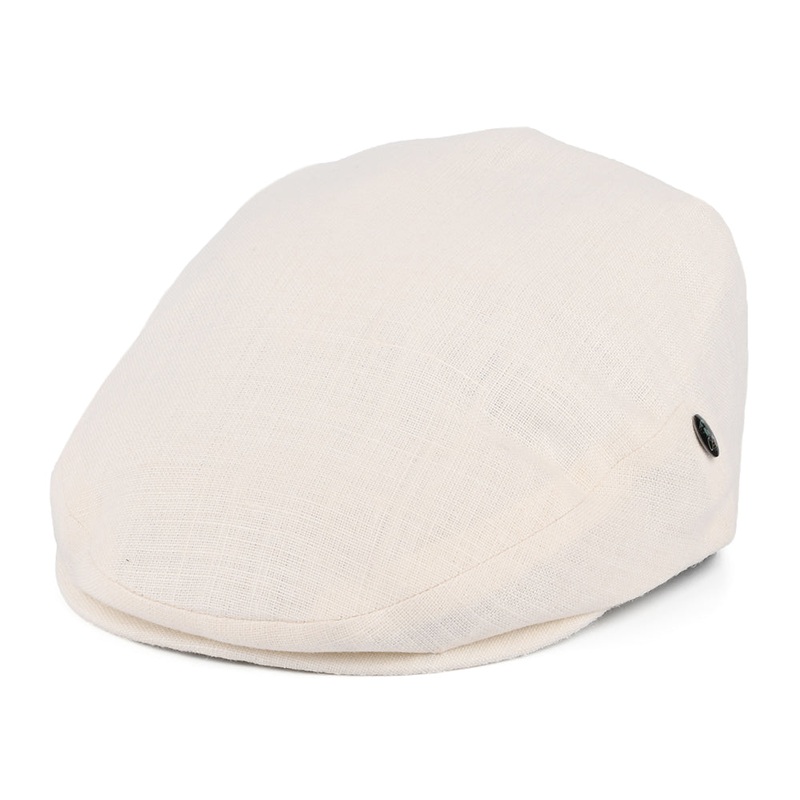 City Sport Linen Flat Cap – Cream S