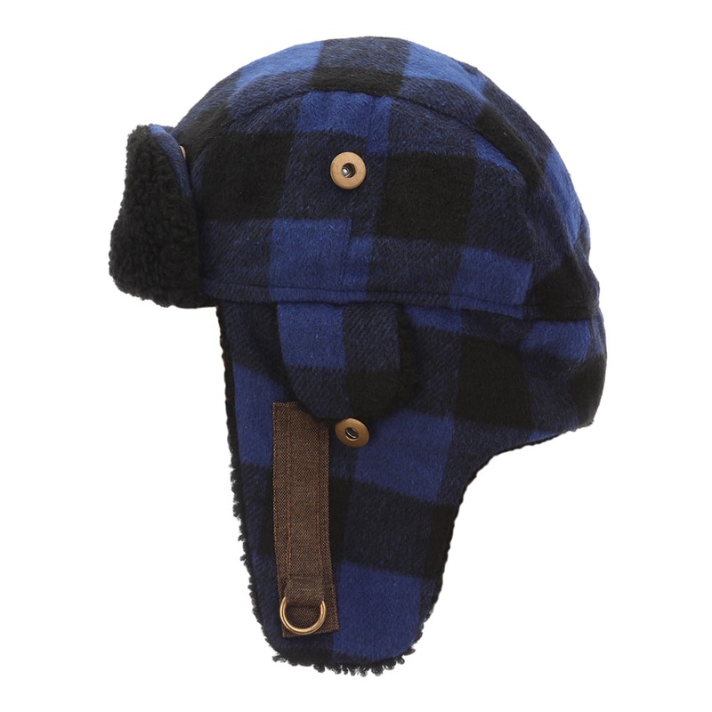 Dorfman Pacific Hats Arctic Buffalo Plaid Trapper Hat – Blue M