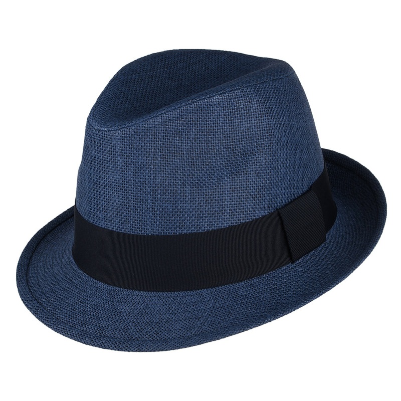 Failsworth Hats Toyo Straw Trilby Hat – Navy Blue S