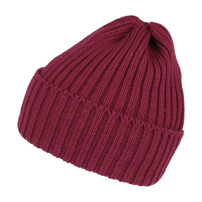 Highland 2000 Ribbed Beanie Hat – Burgundy 1-Size