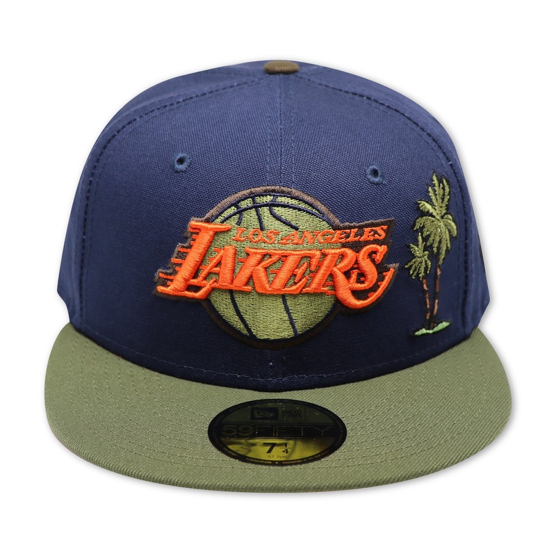 LOS ANGELES LAKERS NEWERA 59FIFTY FITTED (ORANGE UNDER VISOR) 67/8