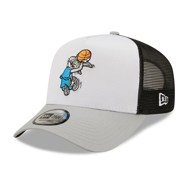 New Era Looney Tunes Bugs Bunny A-Frame Trucker Cap – Character Sports – White-Grey Adjustable
