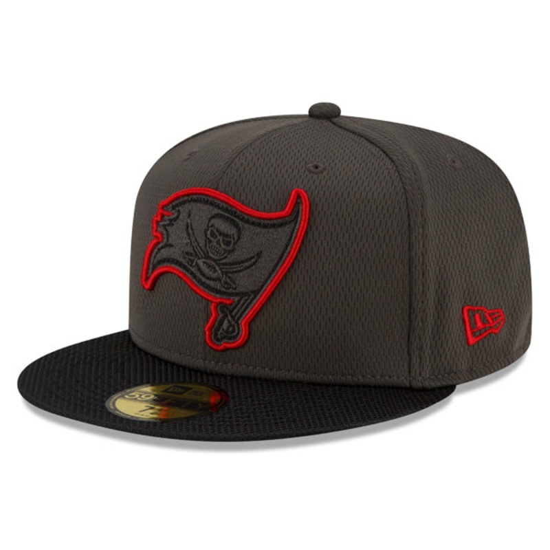 Tampa Bay Buccaneers New Era 2021 NFL Official Sideline ROAD 59FIFTY Fitted Hat – Pewter/Black 7 7/8