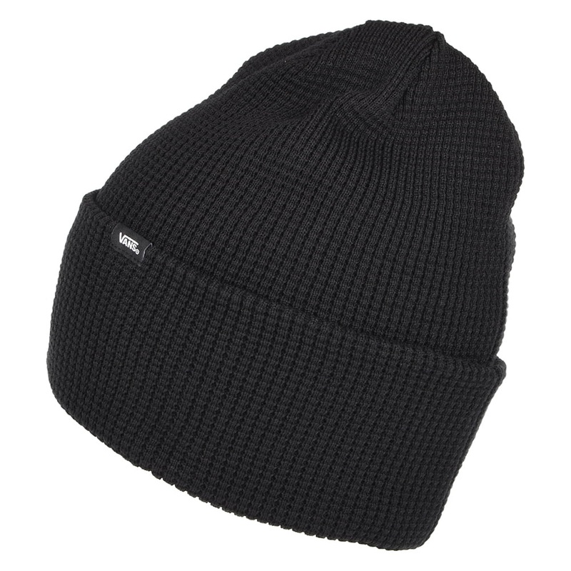Vans Hats Waffle Knit Beanie Hat – Black 1-Size