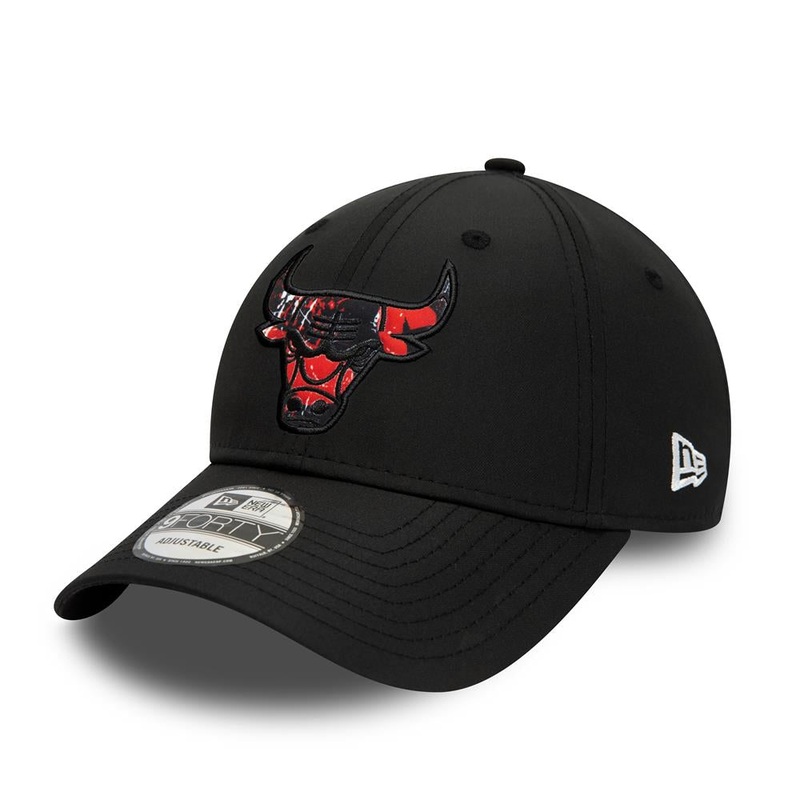 Chicago Bulls 9FORTY Print Infill Black Cap One Size