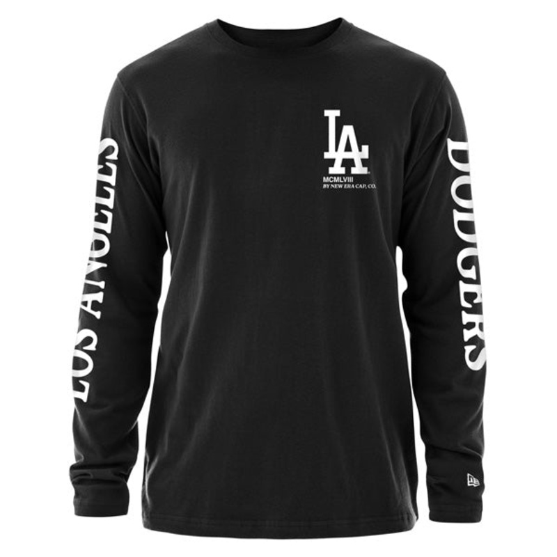Los Angeles Dodgers New Era THE SLIDER Long Sleeve MLB T-Shirt – Black/White S