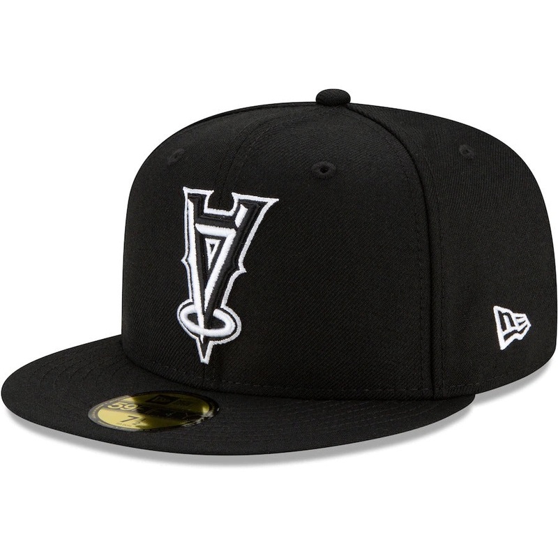 New Era Black Los Angeles Angels Upside Down Logo 59FIFTY Fitted Hat