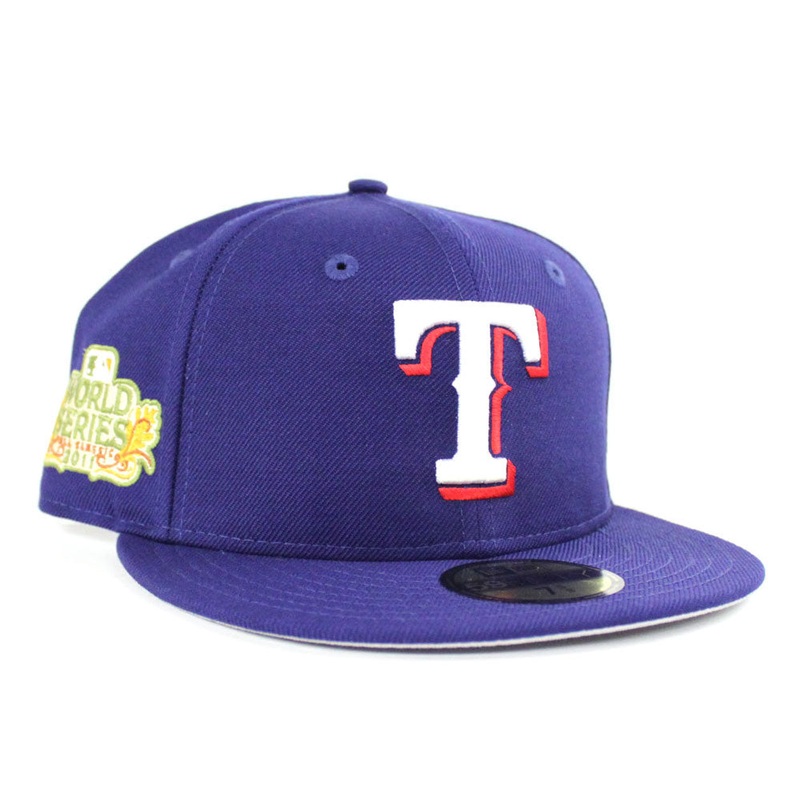Texas Rangers 2011 World Series New Era 59Fifty Fitted Hat (Blue Gray Under Brim) 6 7/8