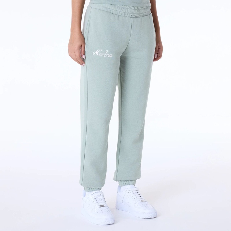 Womens New Era Script Pastel Green Joggers XS