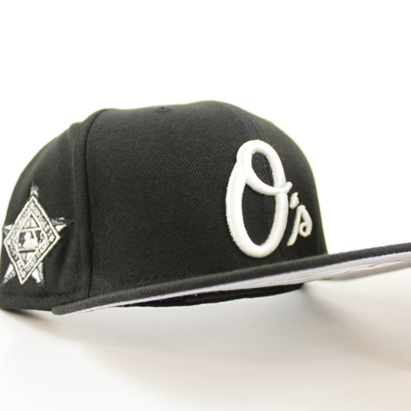 Baltimore Orioles World Series New Era 59Fifty Fitted hat (Black White Gray Under Brim) 7