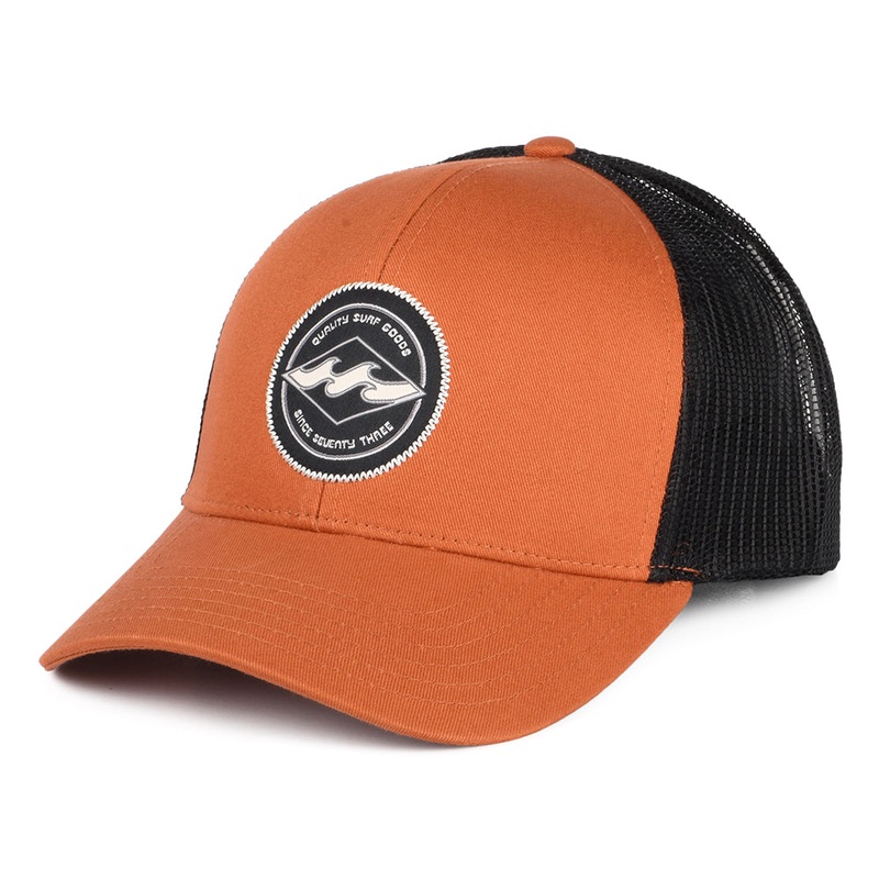 Billabong Hats Walled Trucker Cap – Rust-Black Adjustable