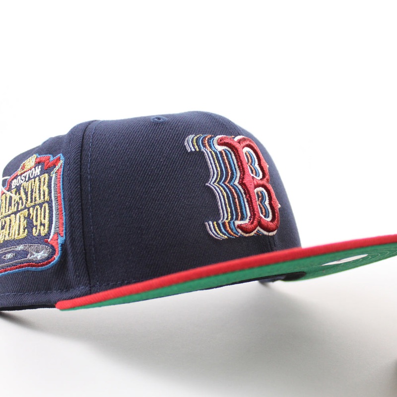 Boston Red Sox 1999 All Star Game New Era 59Fifty Fitted Hat (Navy Scarlet Red Green Under Brim) 7
