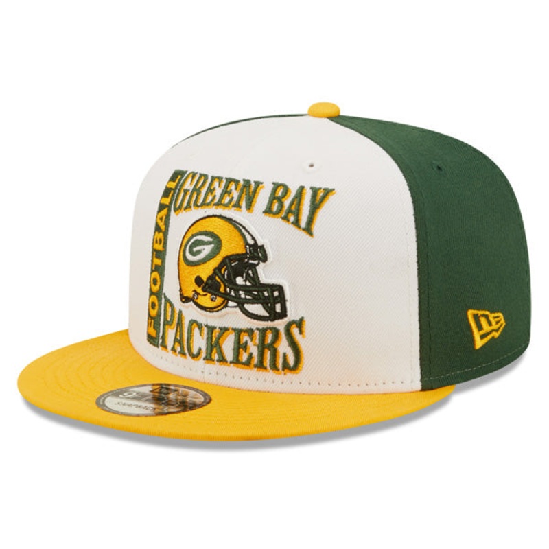Green Bay Packers New Era HELMET HIT 9Fifty Snapback NFL Hat  White/Green/Yellow