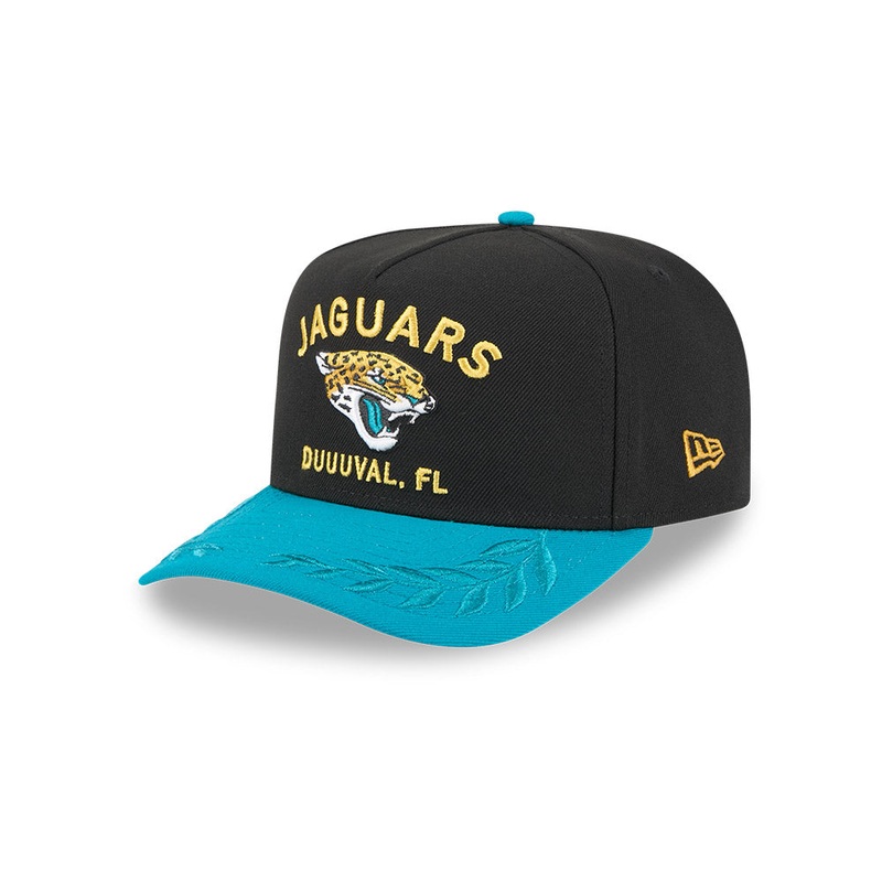 Jacksonville Jaguars New Era 2025 NFL Draft A-Frame 9FIFTY Snapback Hat – Black/Teal