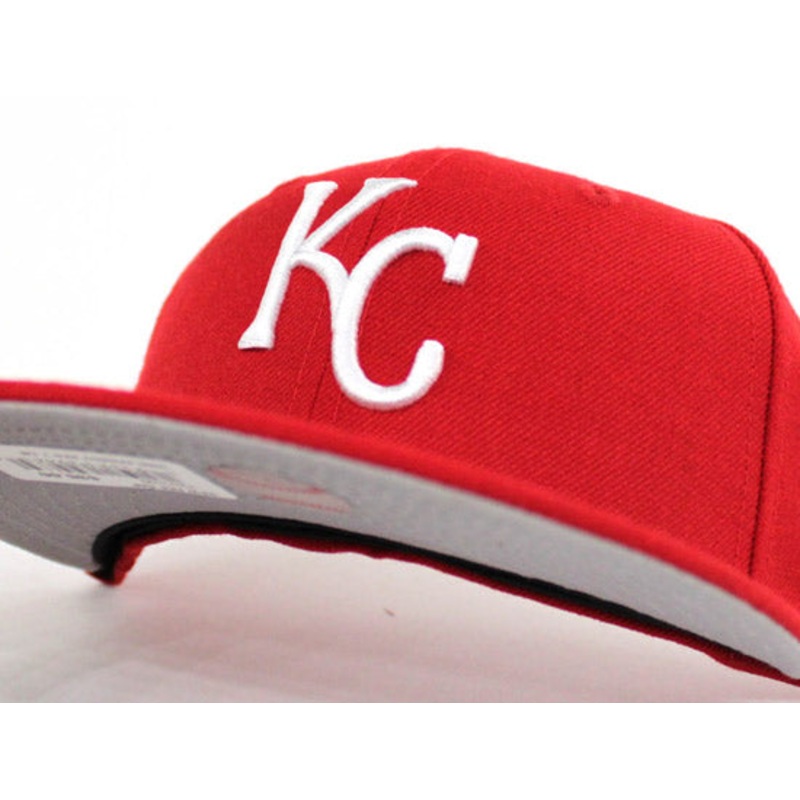 Kansas City Royals New Era 59Fifty Fitted Hats (Chiefs Color Red Gray Under Brim) 7 1/8