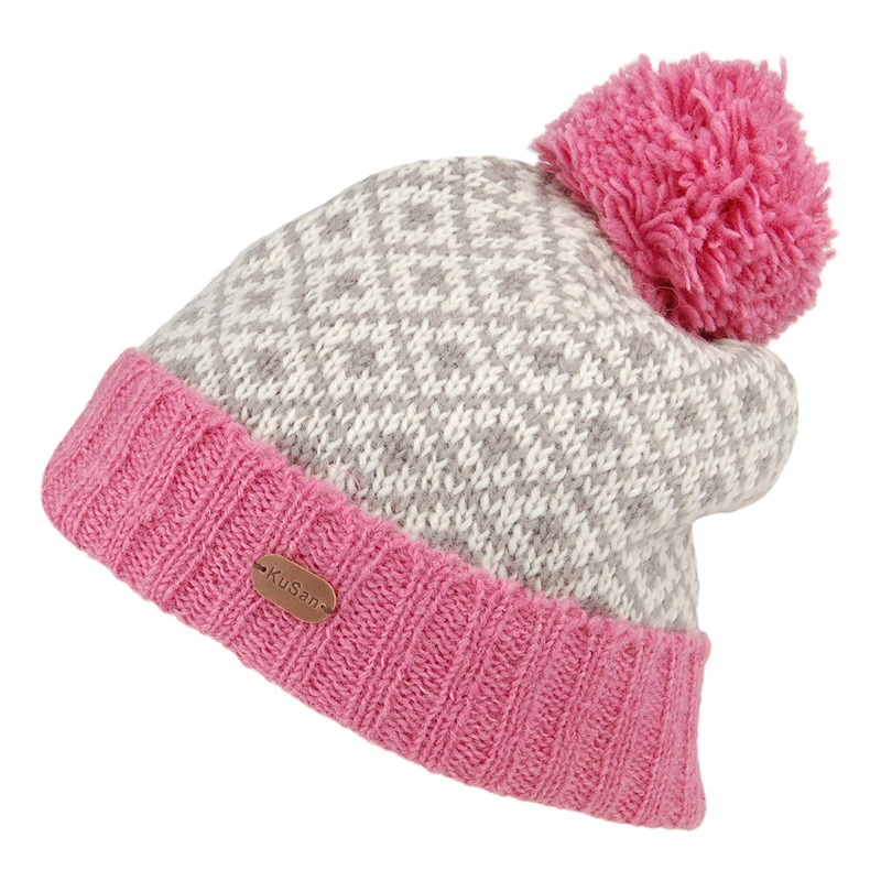 Kusan Fleur de Lis Bobble Hat – Rose 1-Size