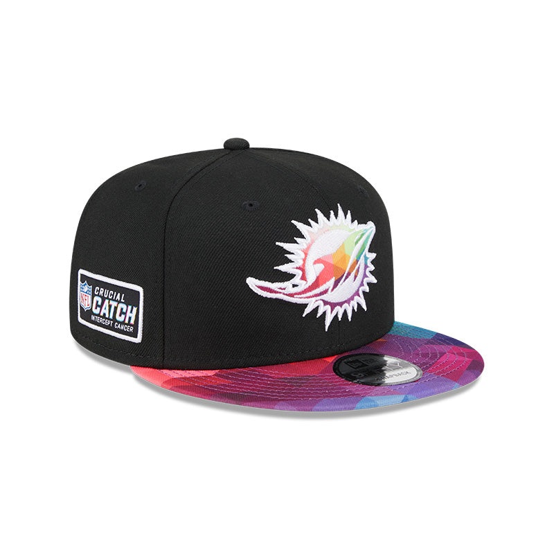 Miami Dolphins New Era 2023 NFL Crucial Catch 9Fifty Snapback Hat – Black/Pink