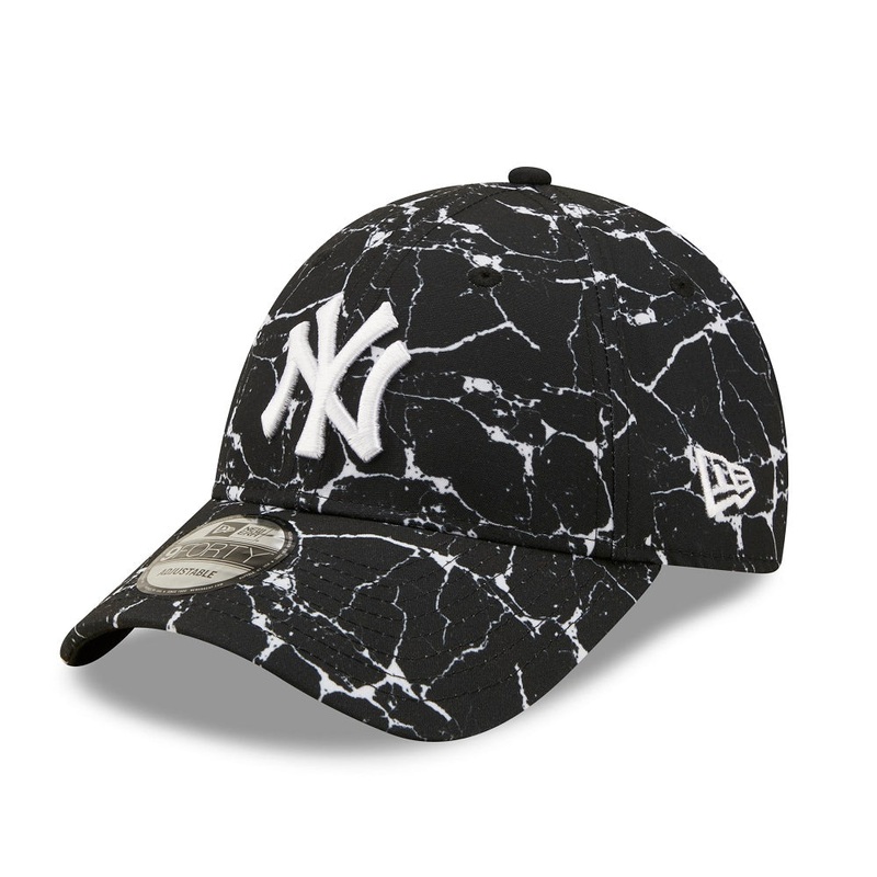New York Yankees 9FORTY Marble Black Cap One Size