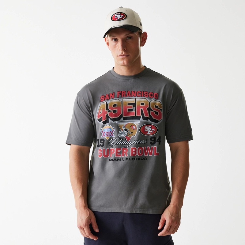 San Francisco 49ers NFL Washed Super Bowl Grey Oversized T-Shirt XS