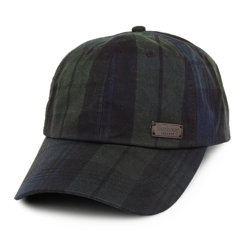 Barbour Hats Darwen Tartan Waxed Cotton Baseball Cap – Black-Multi Adjustable