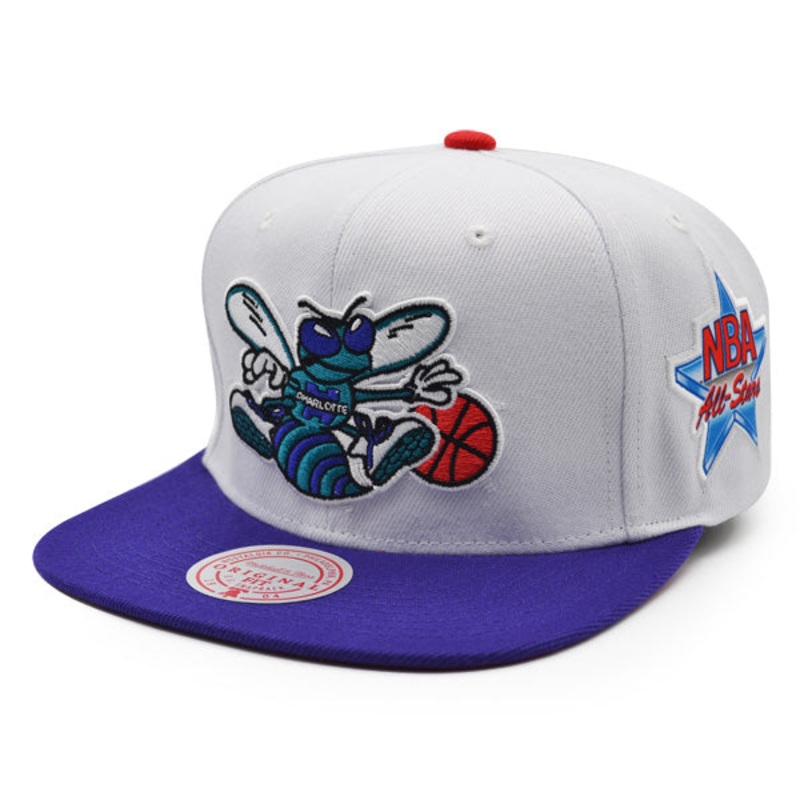Charlotte Hornets 1991 ALL-STAR GAME Mitchell & Ness Snapback Hat – White/Purple