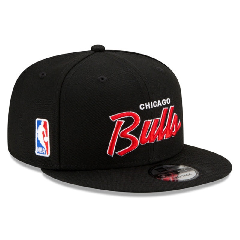 Chicago Bulls New Era NBA CLASSIC SCRIPT Snapback Hat  Black/Red