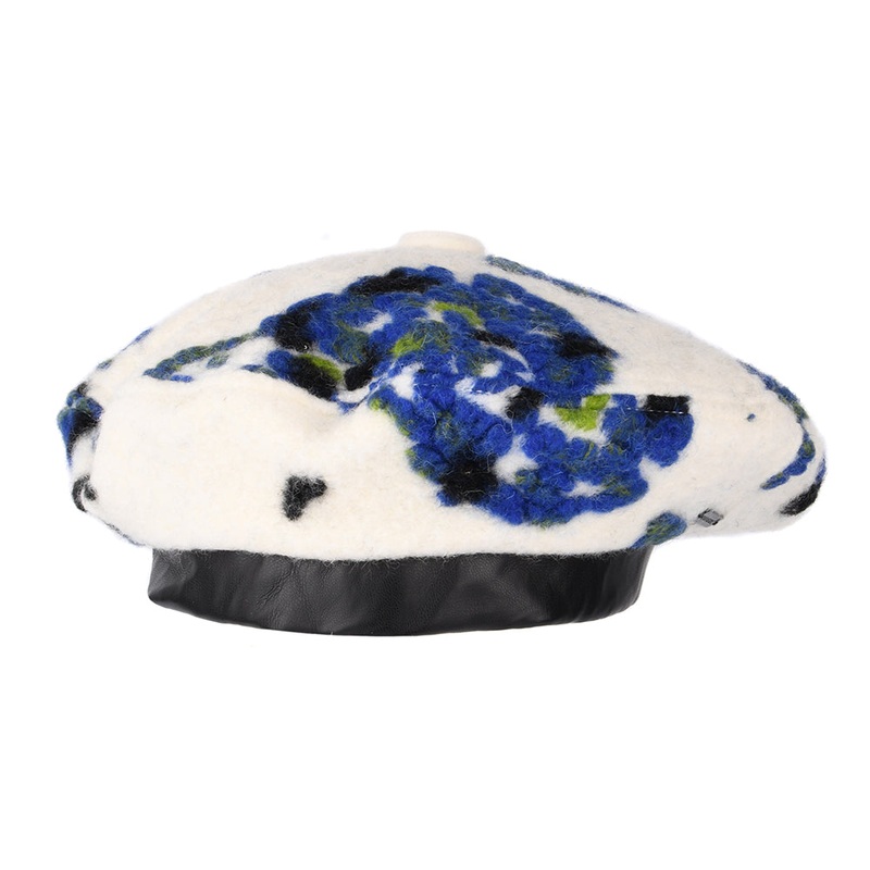 Kangol Wooly Floral Beret – Cream Small/Medium