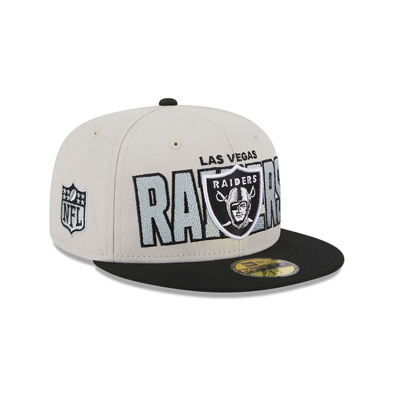 Las Vegas Raiders New Era 2023 NFL Draft On-Stage 59FIFTY Fitted Hat – Stone/Black 6 7/8