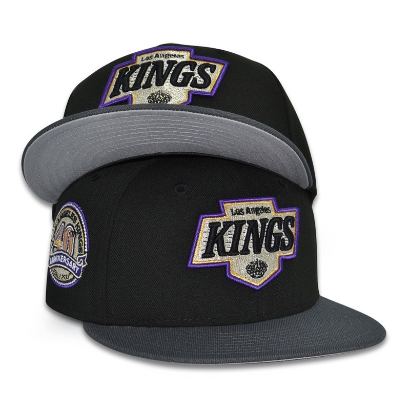 Los Angeles Kings “A RULERS CROWN” Exclusive New Era 59Fifty Fitted Hat – Black/Dark Graphite 6 7/8