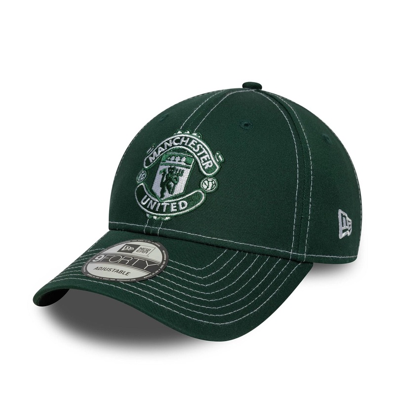 Manchester United FC Contrast Stitch Dark Green 9FORTY Adjustable Cap OSFM