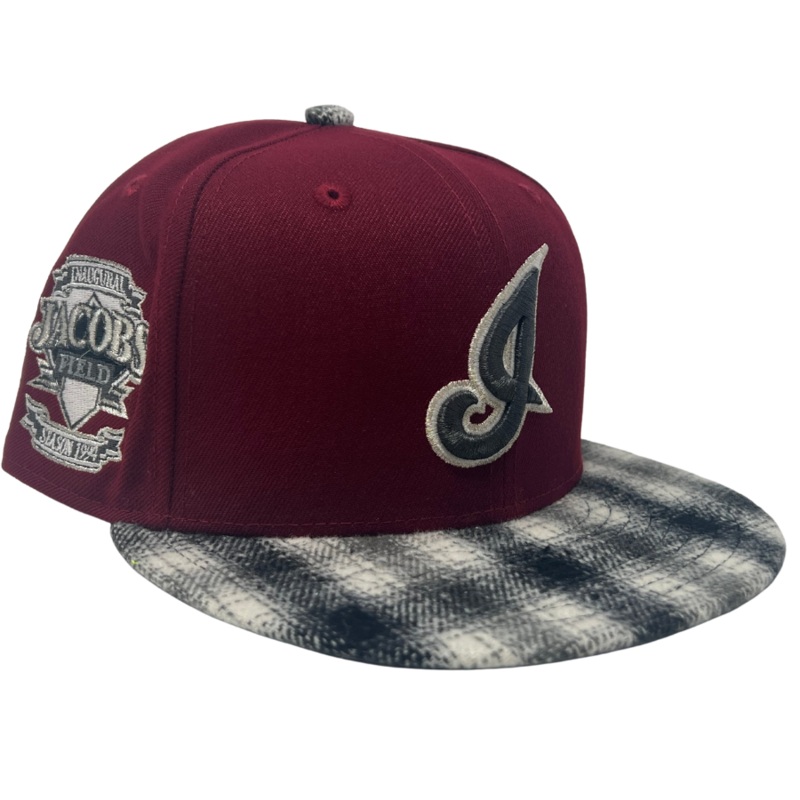 New Era Cleveland Indians 1994 Inaugural Season Flannel Plaid Visor 59FIFTY Fitted Hat