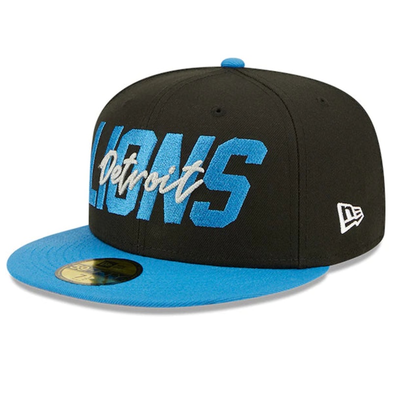 New Era Detroit Lions  Black/Blue 2022 NFL Draft On Stage 59FIFTY Fitted Hat