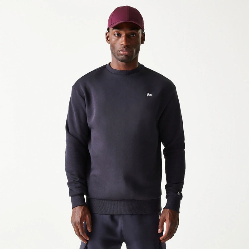 New Era Essential Navy Blue Oversized Crewneck Sweater XS