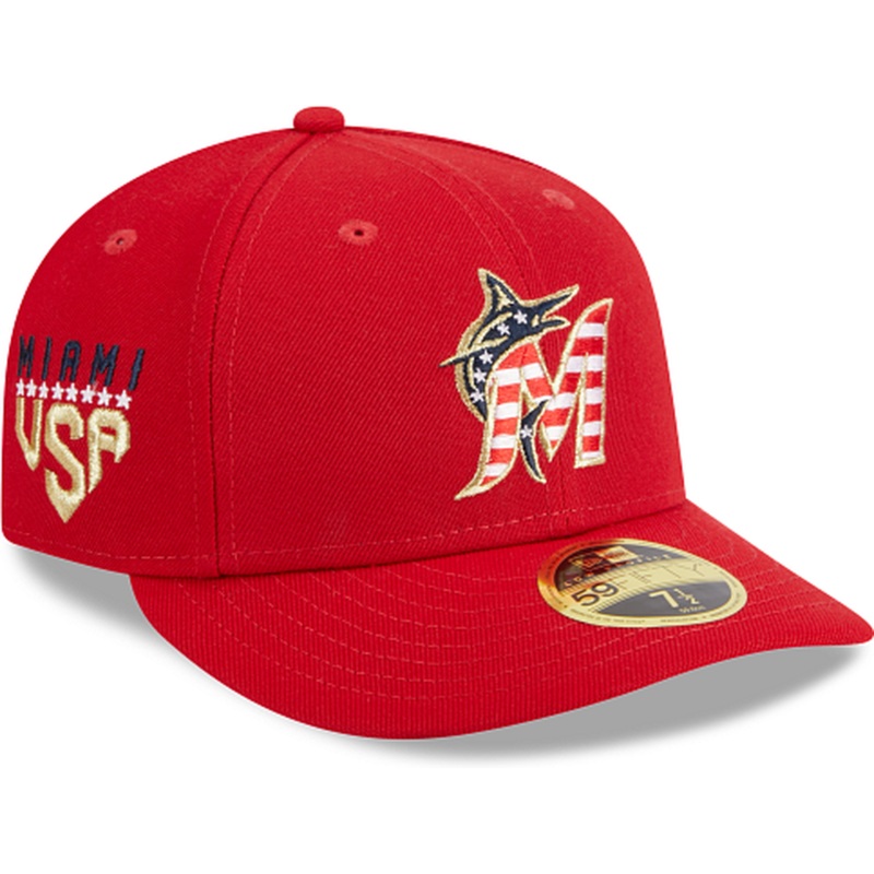 New Era Miami Marlins Independence Day 2023 Low Profile 59FIFTY Fitted Hat