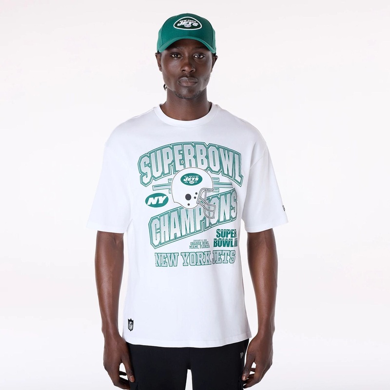 New York Jets NFL Helmet White T-Shirt XS