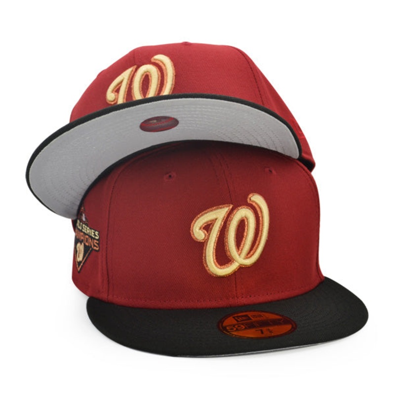 Washington Nationals 2019 WORLD SERIES CHAMPIONS Exclusive New Era 59Fifty Fitted Hat – Brick/Black 6 7/8