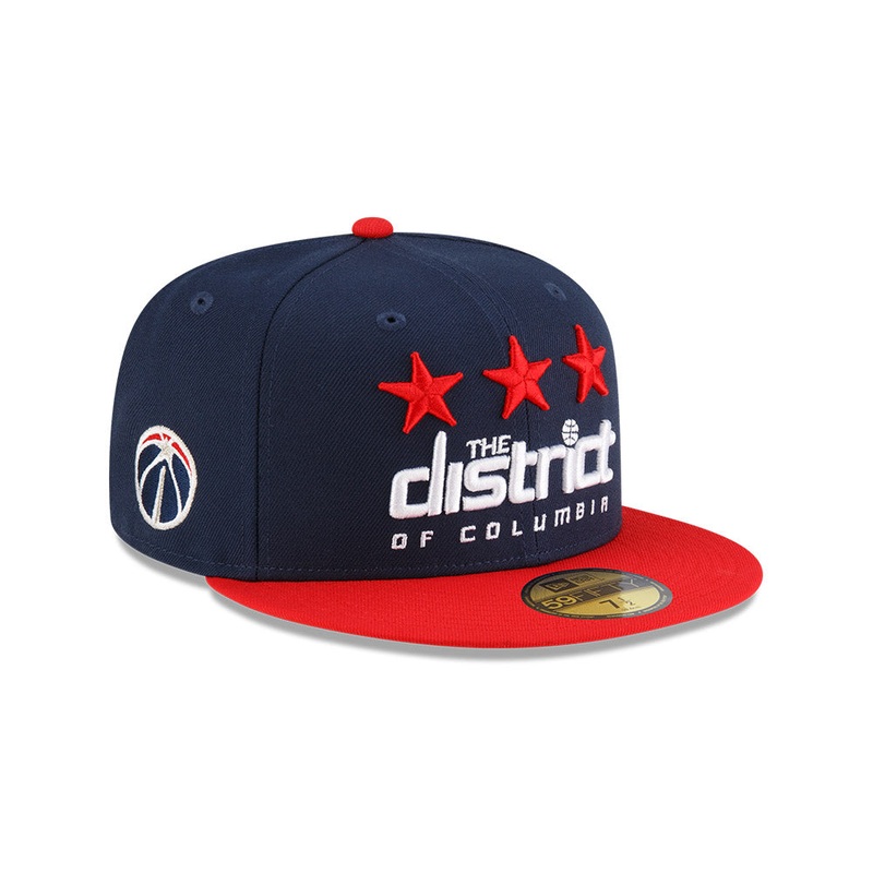 Washington Wizards New Era Jersey Hook Statement Edition 59Fifty Fitted Hat – Navy/Red 7
