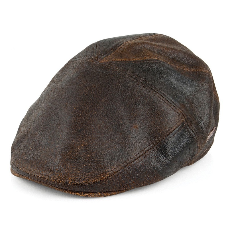 Bailey Hats Taxten Leather Flat Cap – Brown S