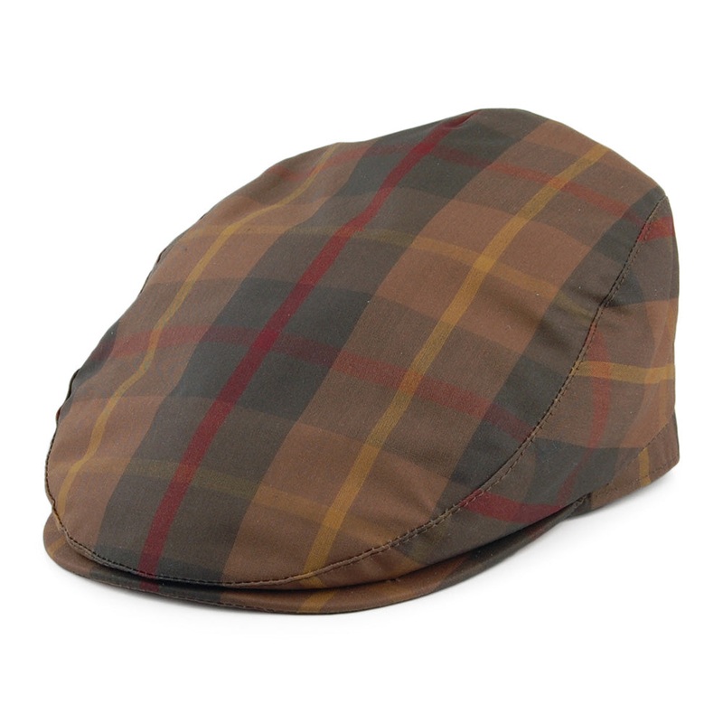 City Sport British Millerain Waxed Cotton Flat Cap – Brown-Olive S