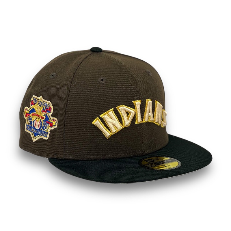 CLEVELAND INDIANS (BROWN) (MLB 100TH ANN) NEW ERA 59FIFTY FITTED (GREY UNDER VISOR) 67/8