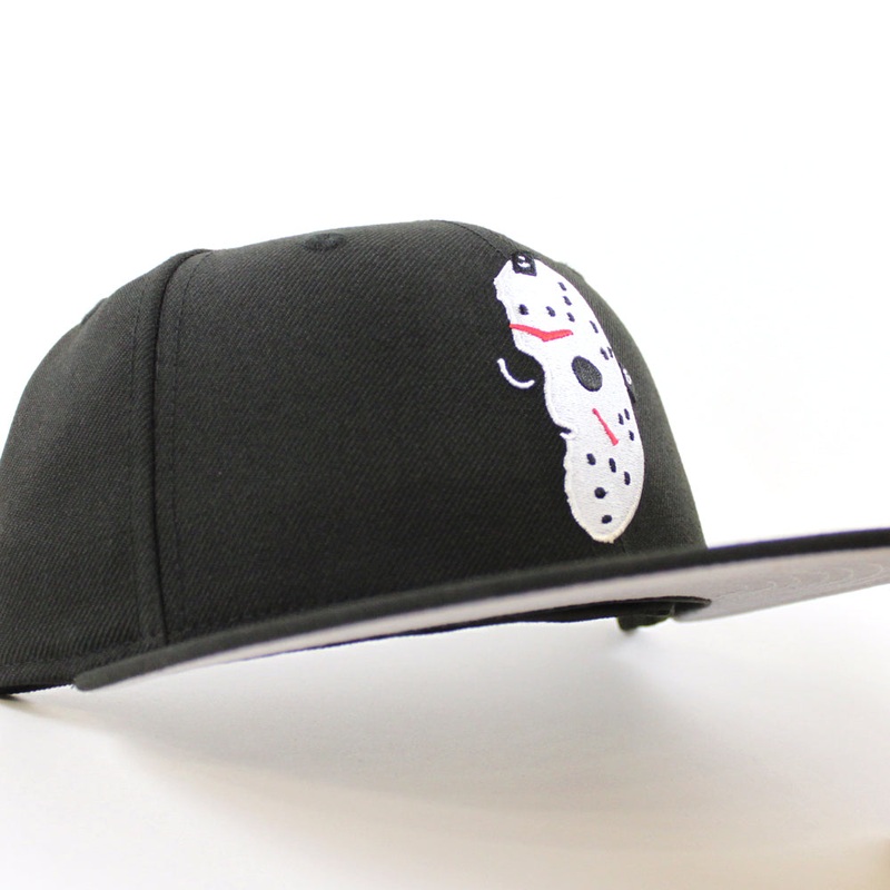 Friday the 13th Jason Head New Era 59Fifty Fitted Hat (Black Gray Under Brim) 7
