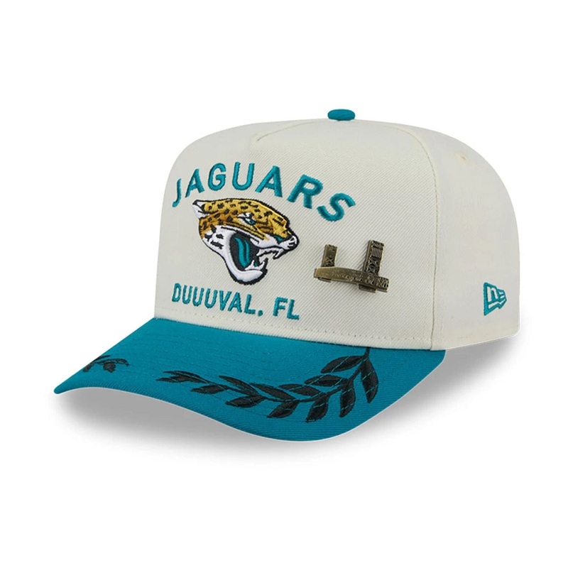 Jacksonville Jaguars NFL Draft 2025 White 59FIFTY Fitted A-Frame Cap 6 7/8