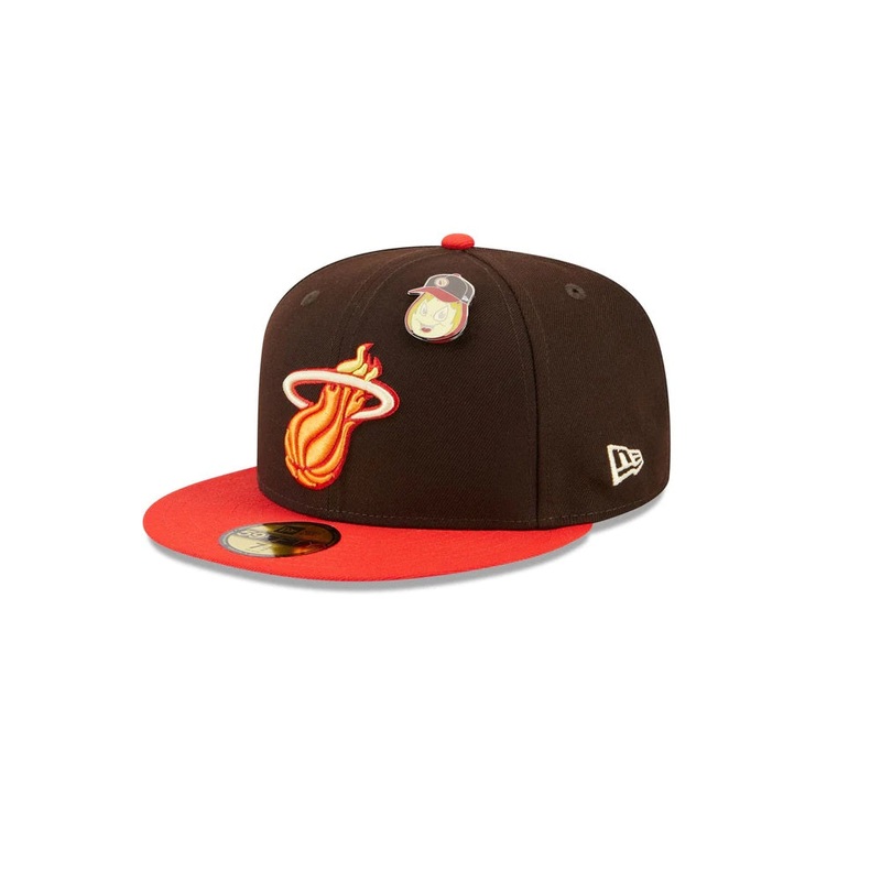 Miami Heat 59FIFTY The Elements Brown/Red Cap 6-7/8