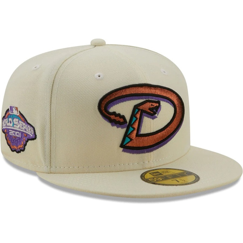 New Era Arizona Diamondbacks Cream 2001 World Series Chrome Alternate Undervisor 59FIFTY Fitted Hat
