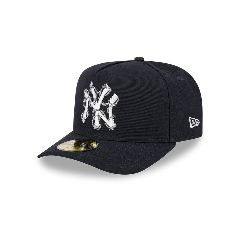 New York Yankees New Era FENCE Exclusive A-Frame 59Fifty Fitted Hat – Navy 6 7/8