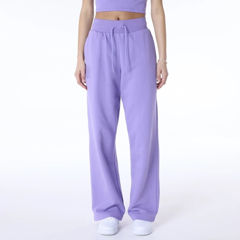 New York Yankees Womens MLB League Essential Purple Fleece Joggers XS