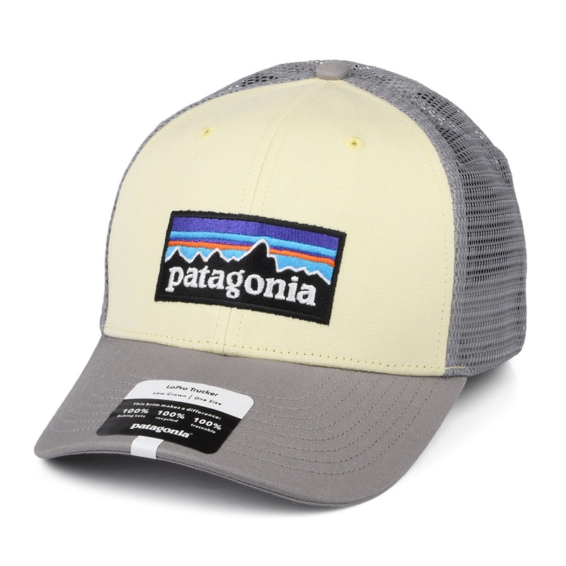 Patagonia Hats P-6 Logo Organic Cotton LoPro Trucker Cap – Light Yellow-Light Blue Adjustable